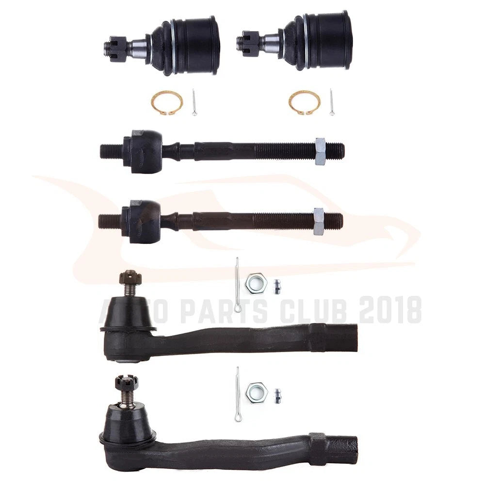 Set of 6 Front Lower Ball Joints & Tie Rod Ends for Honda Civic (1996–2000)