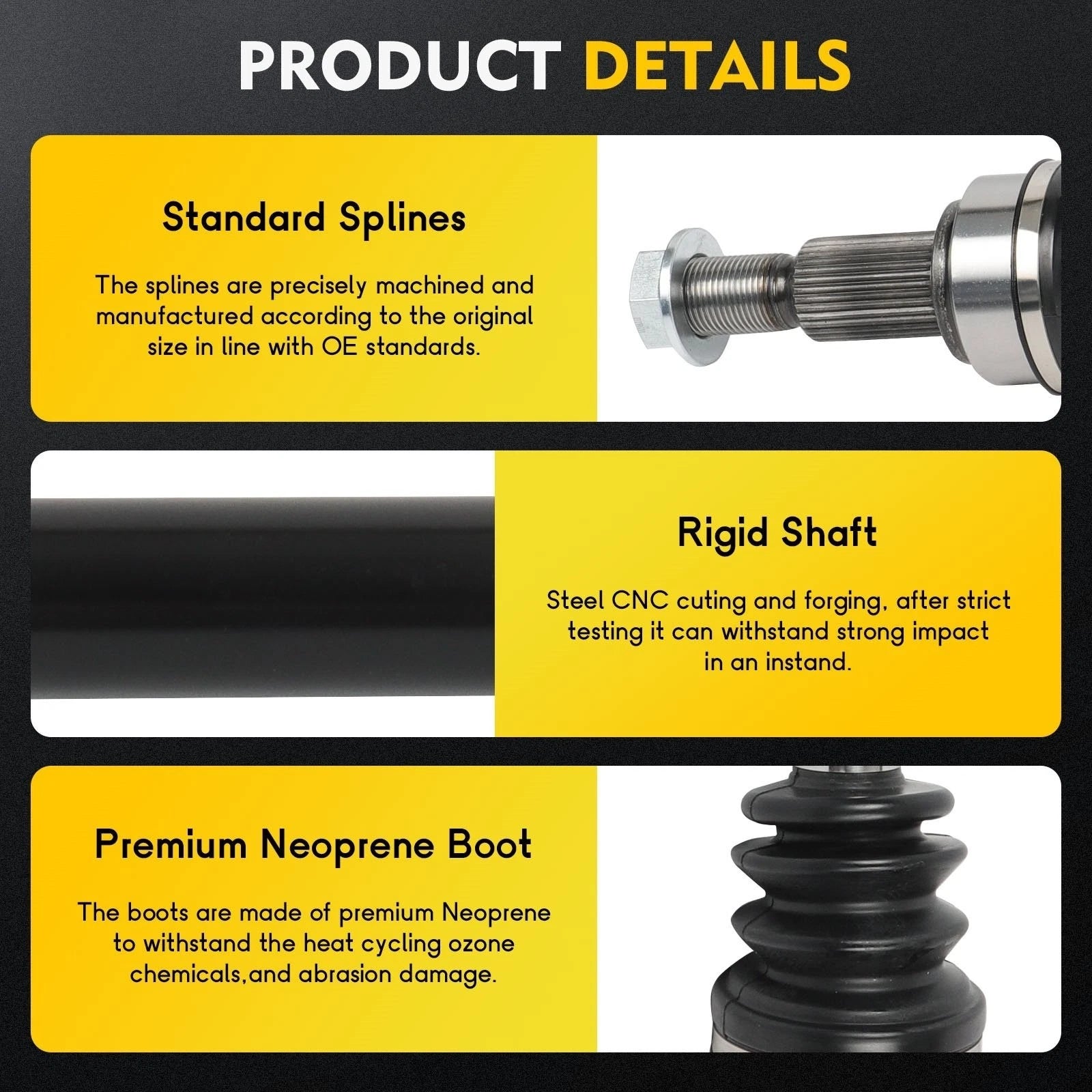 CV Axle Rear Right for Buick Enclave, Chevrolet Traverse, GMC Acadia (2012–2017)