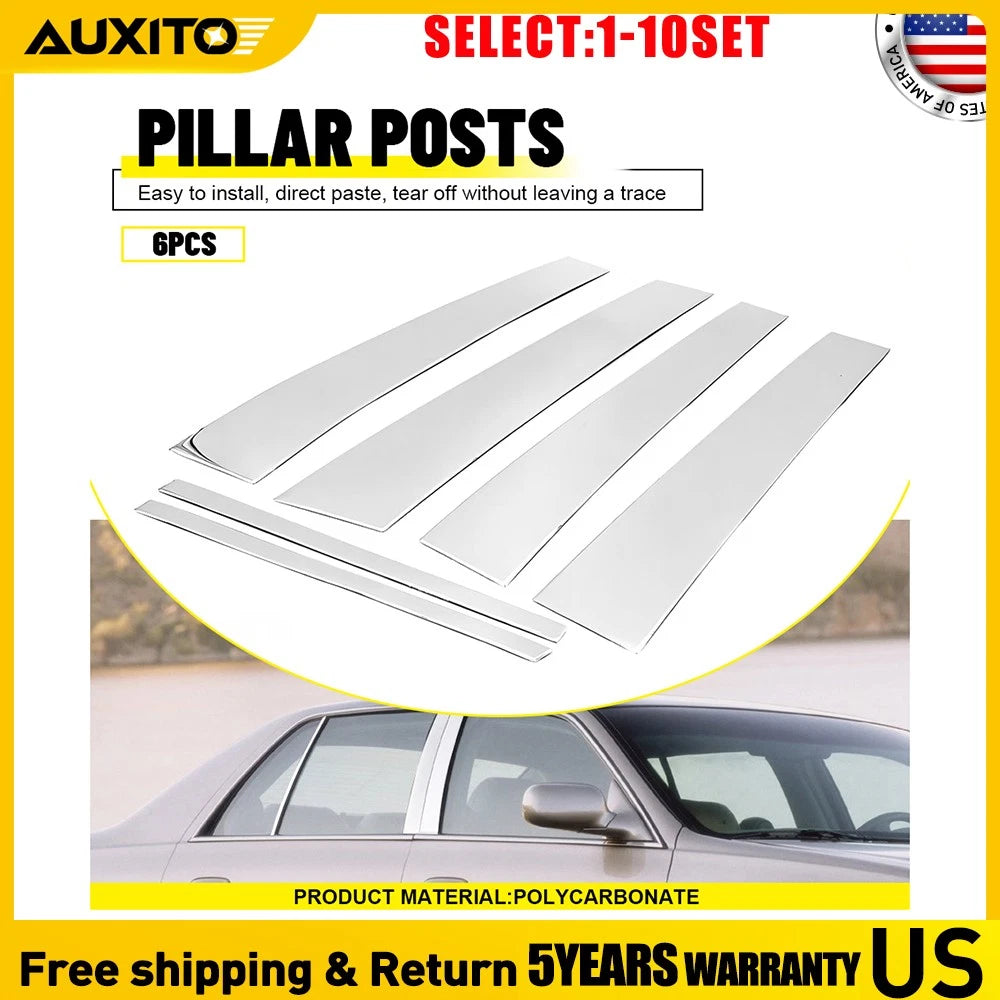Glossy Chrome Pillar Post Cover Trim for Cadillac Deville DTS (2000–2011)