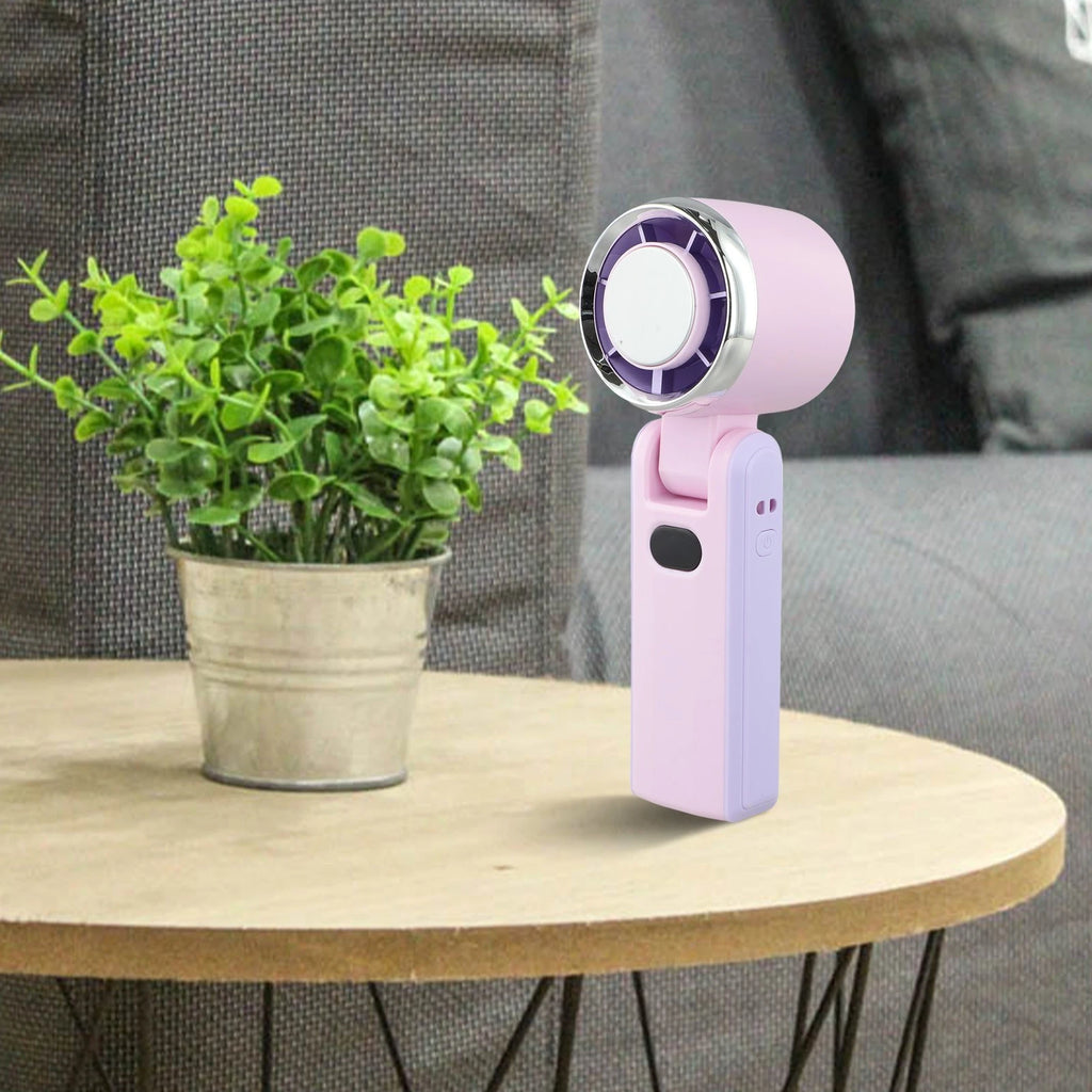 Rechargeable handheld fan with LED display and turbo speed for outdoors