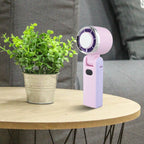 Rechargeable handheld fan with LED display and turbo speed for outdoors