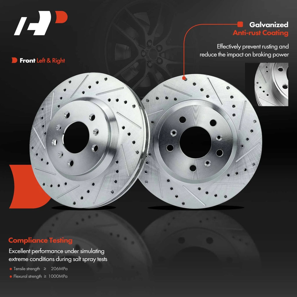Set of 6 Drilled & Slotted Brake Rotors & Pads for Chevy Impala (2000–2016)