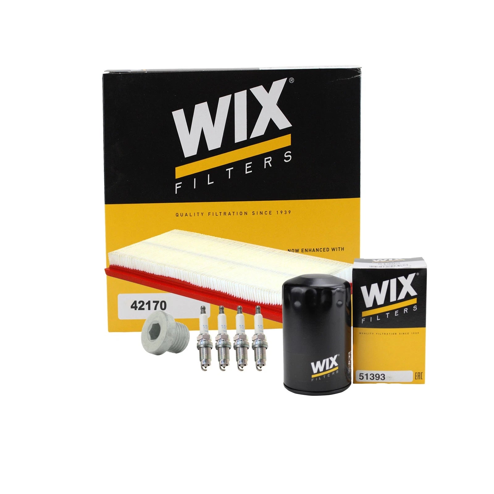Wix Engine Air Oil Filters & Bosch Spark Plug Kit for Volkswagen Rabbit (1980)