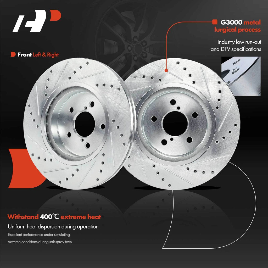 Front Drilled Brake Rotor & Ceramic Pad for Subaru Impreza Crosstrek (2012–2021)
