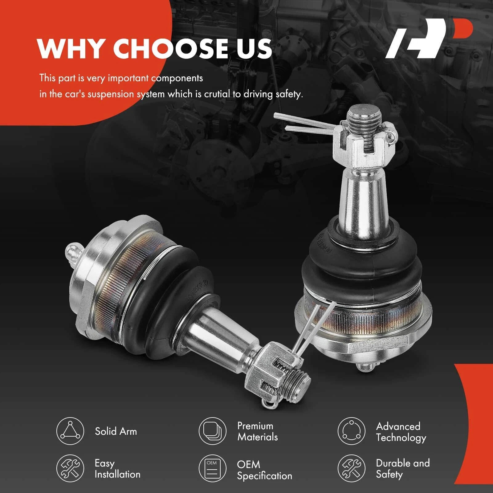 2X Front Upper Ball Joint for Dodge Durango Jeep Grand Cherokee (2011-2021)