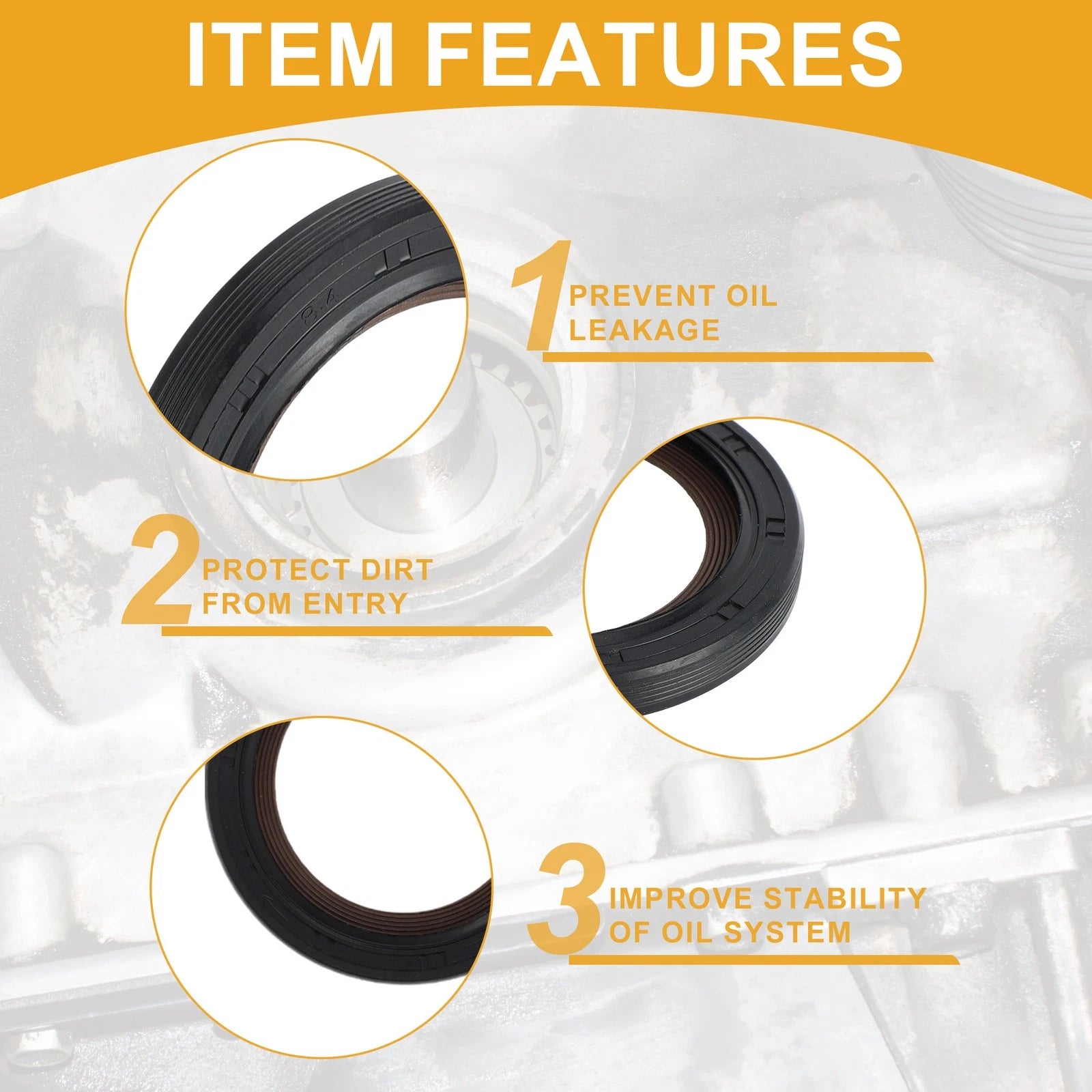 1 Pc Front Crankshaft Oil Seal for Chevrolet Silverado (1999–2019) No.12585673
