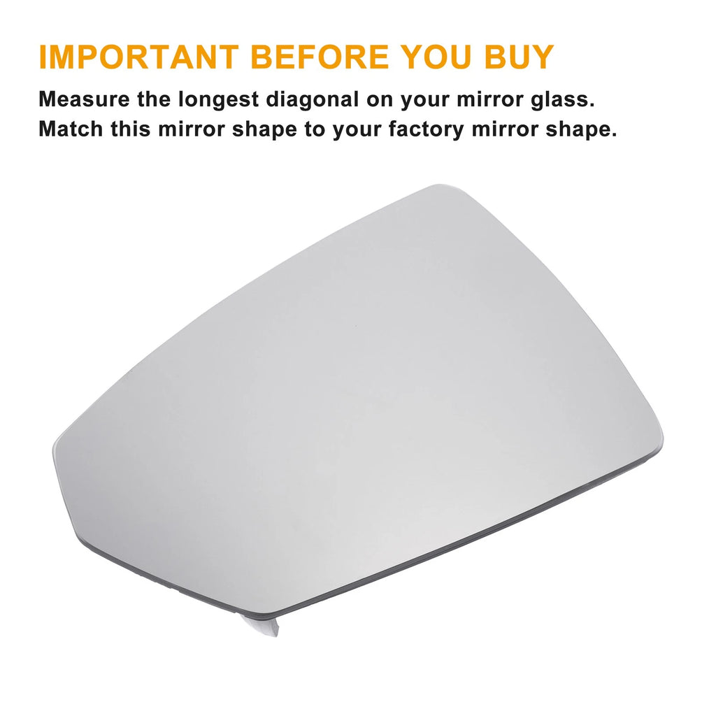 Left Side Heated White Mirror Glass for Audi A1 (2018–2023)