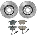 Front Brake Kit Set of 4 for Audi A4 Quattro (2005–2008) - Akebono, Euro Pad, Drilled Rotors