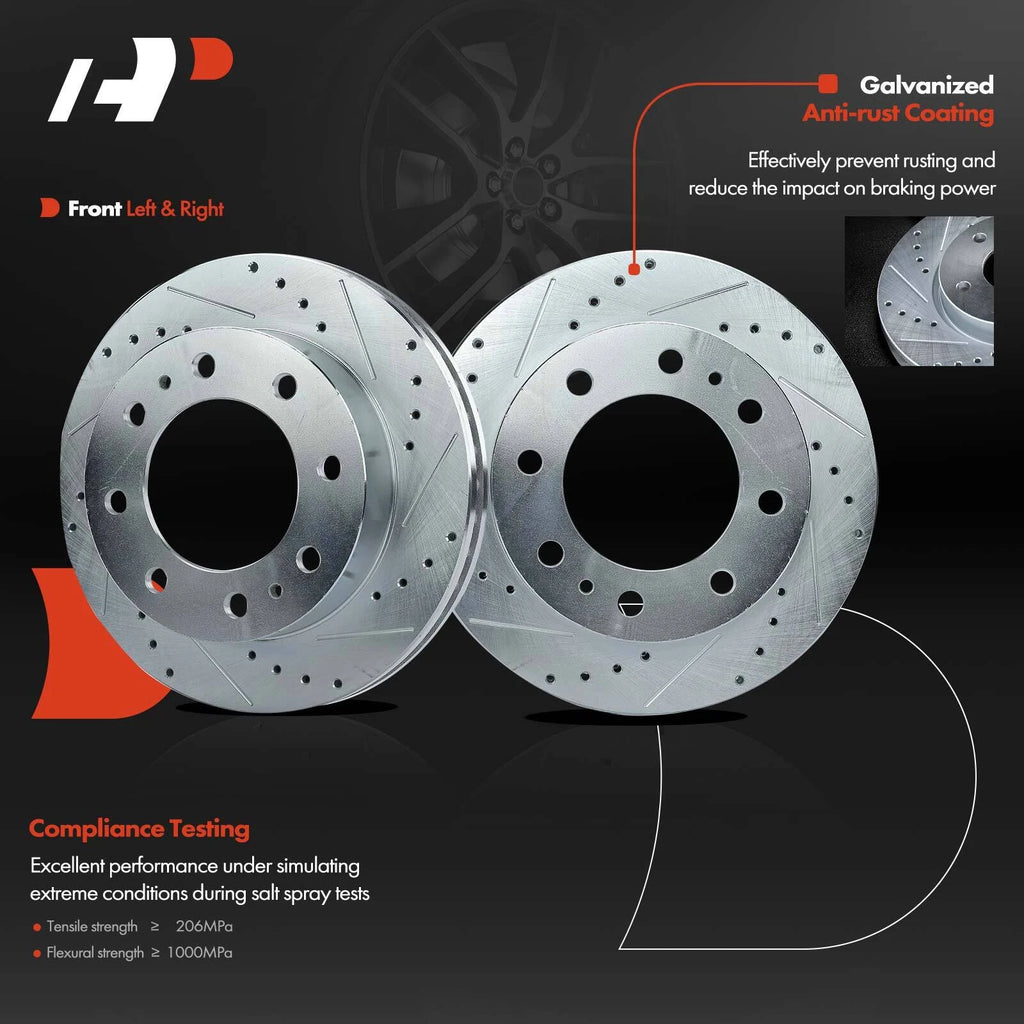 Front Drilled Brake Rotor & Pad Set for Chevrolet Silverado