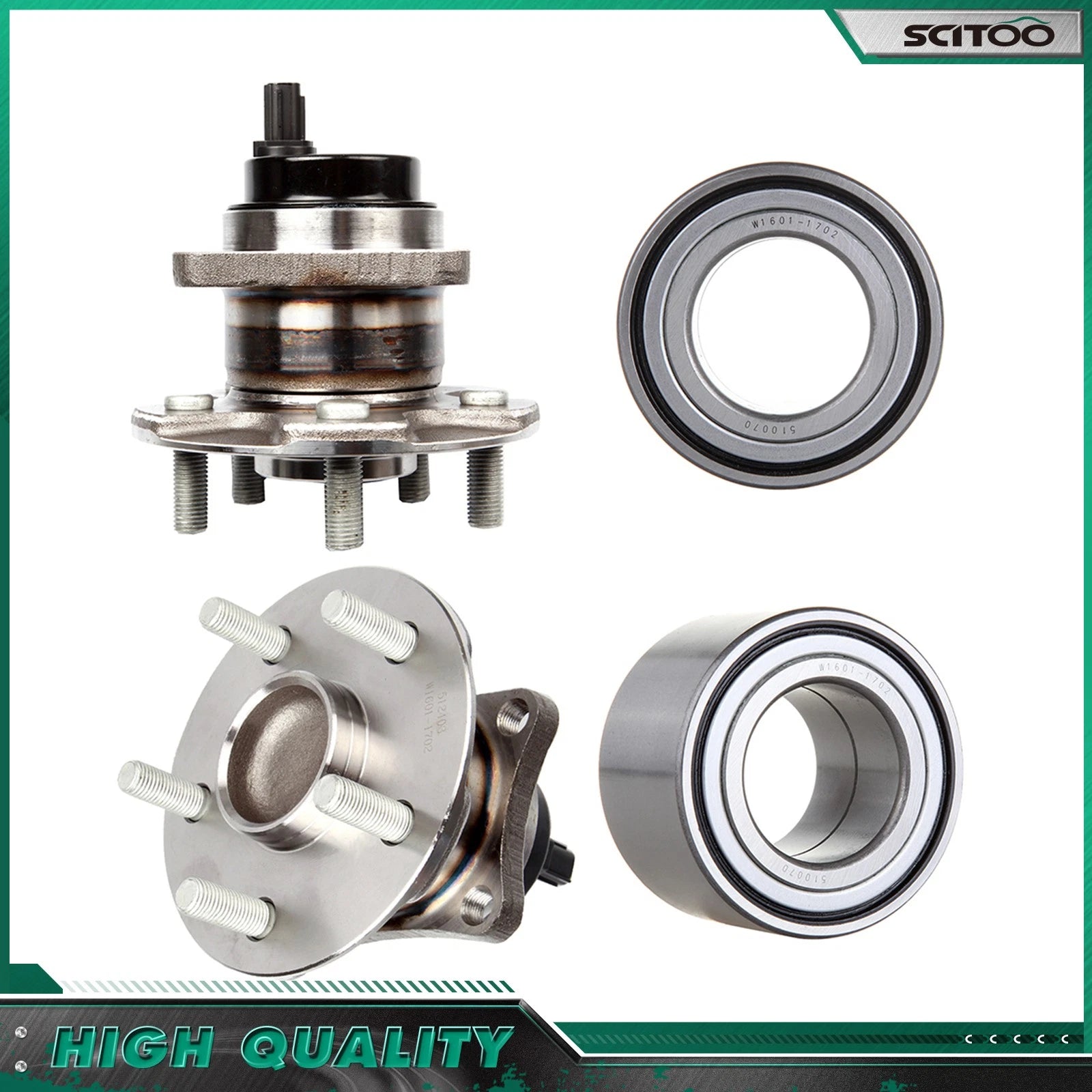 Set of 4 Wheel Hub Bearings for Toyota Matrix Corolla Pontiac Vibe (2003–2013)