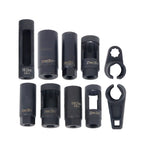 Set of 10 O2 Oxygen Sensor and Oil Pressure Socket Tools for Automotive