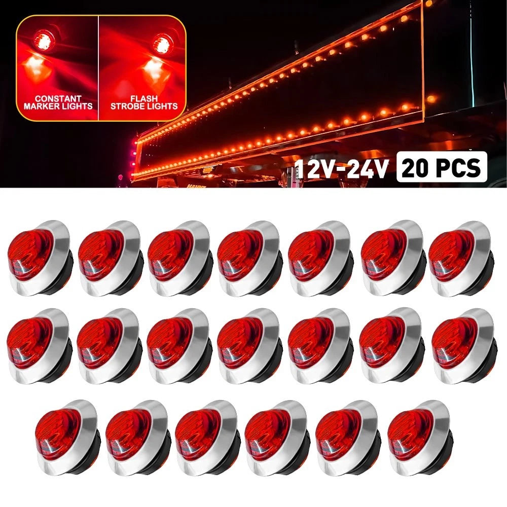 20X 3/4 Inch Red LED Lights for Tail Signal Brake Lamps EXV