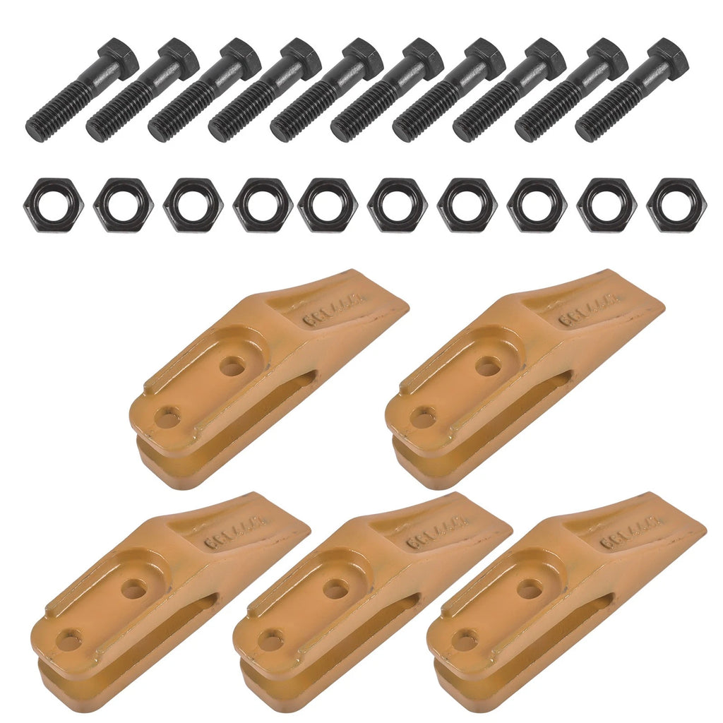 Set of 5 Skid Steer Trenching Bucket Teeth for 5/8 Inch Bucket Lip