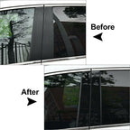 6 x Black PC Pillar Post Door Window Trim Covers for Honda Accord (2018-2020)