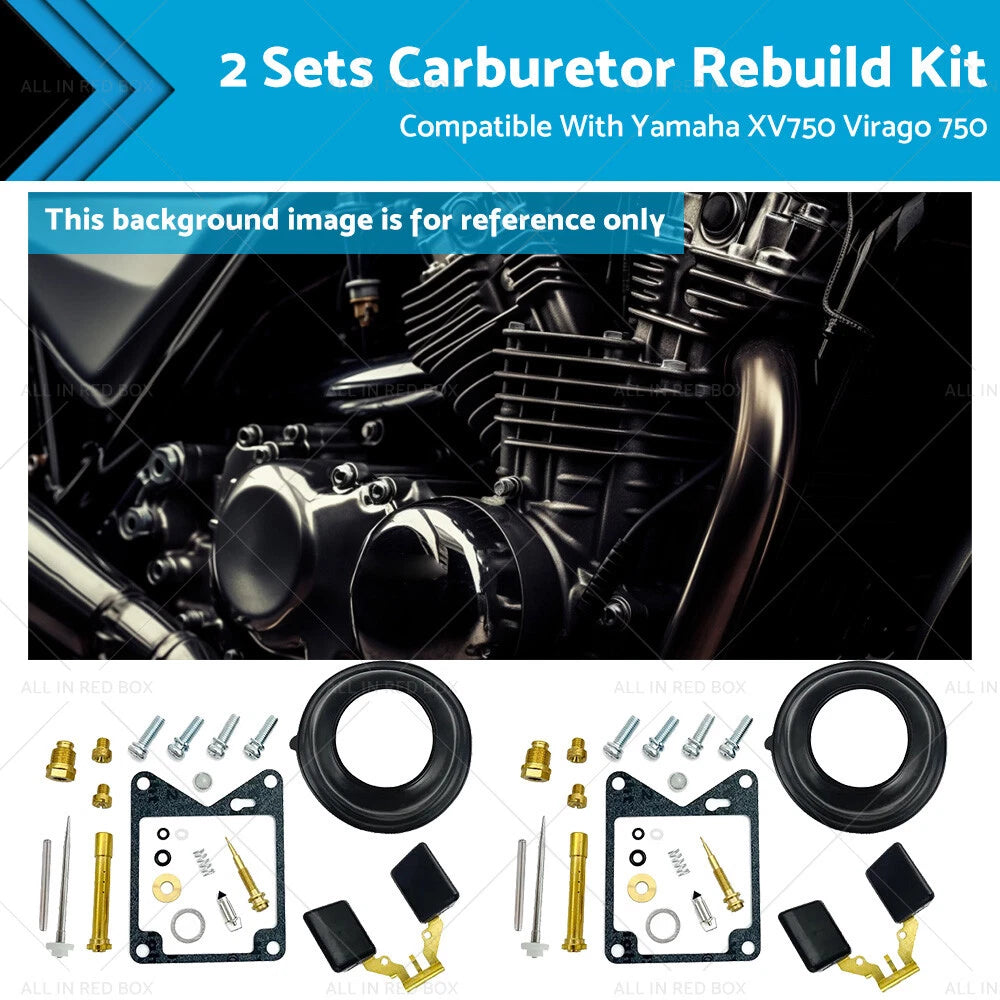 2 Sets Carburetor Rebuild Repair Kit for Yamaha XV750 Virago (1981–1983)
