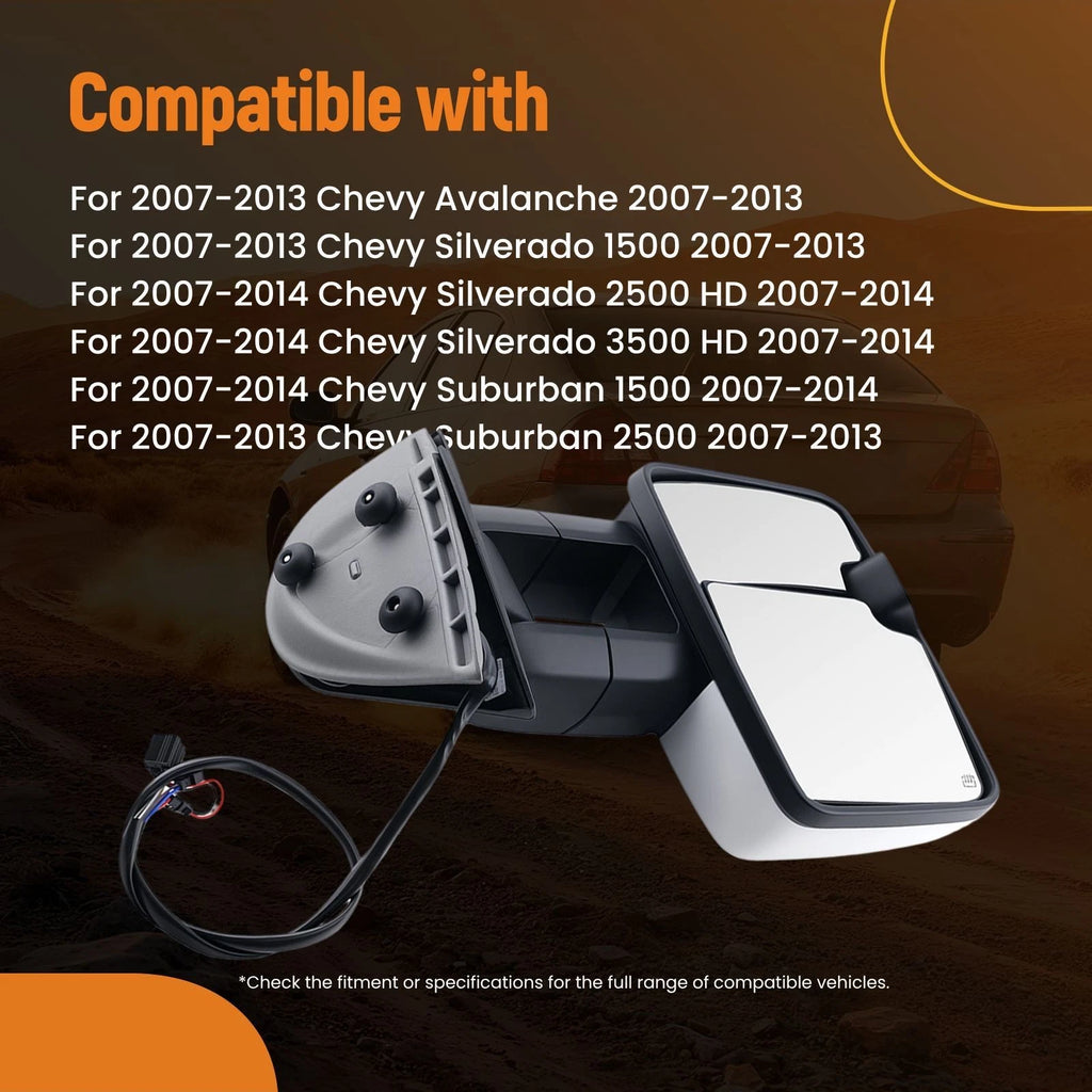 Extendable Heated Rear View Mirror for Silverado/Suburban (2007–2014)
