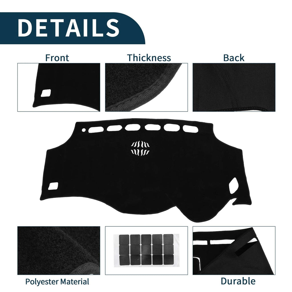 Dashboard Cover Mat for Toyota Vellfire Alphard (2015–2020) - Black Set