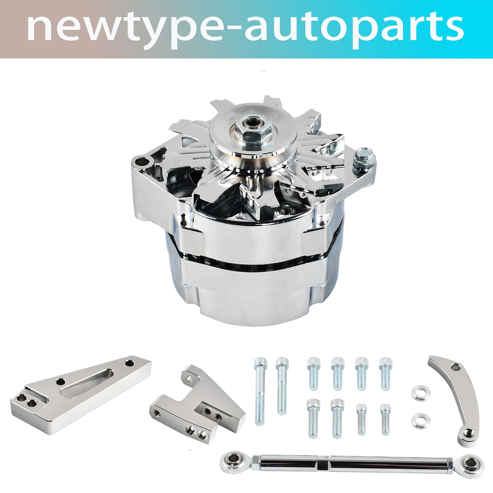 120 Amp Aluminum Alternator & SWP Bracket Kit for Chevy SBC 350 (1 or 3 Wire)
