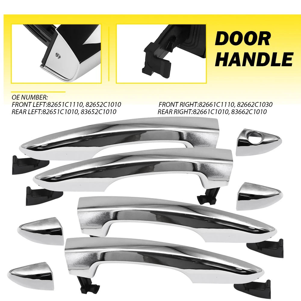 Exterior Door Handle Set of 4 for Hyundai Sonata (2015–2019)