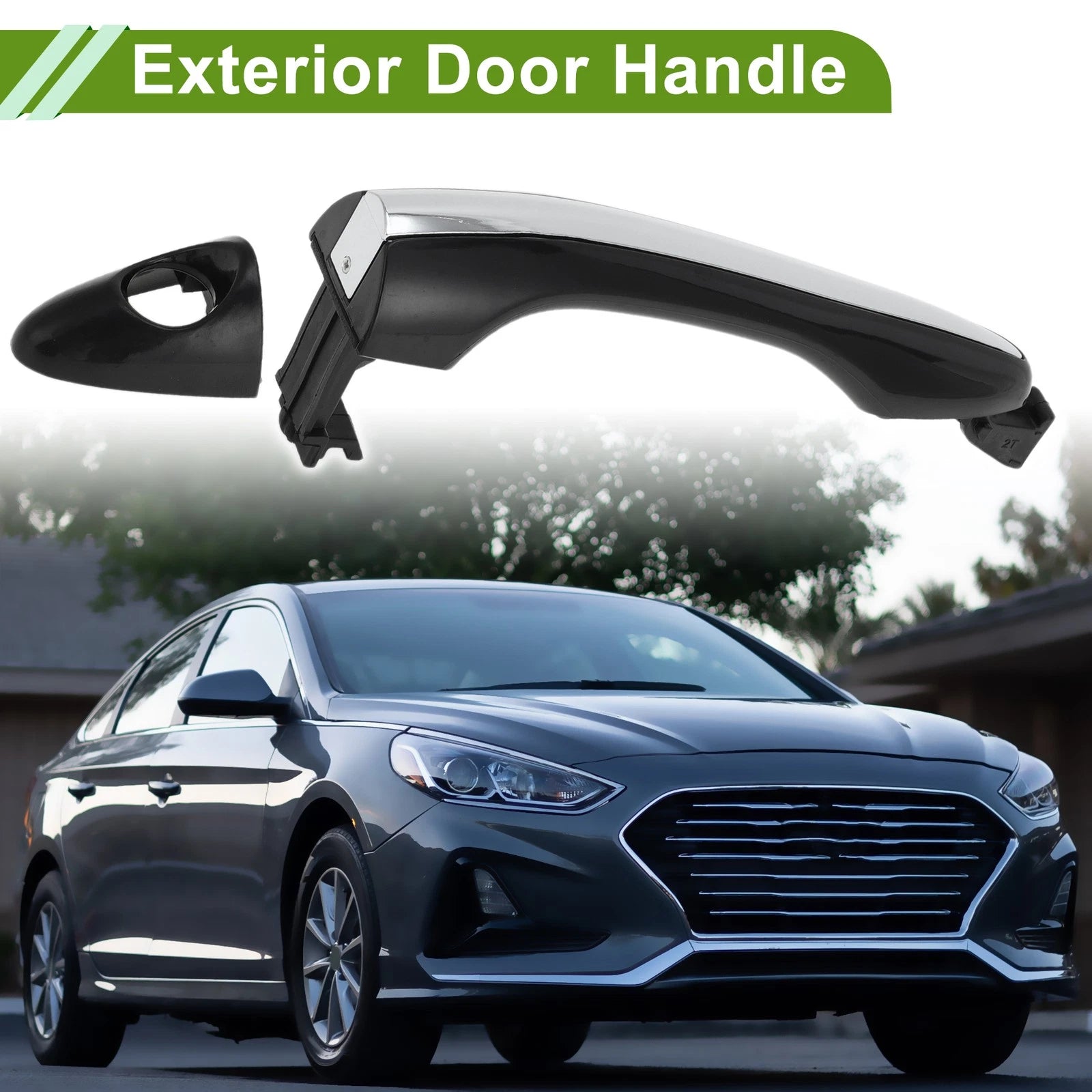 Exterior Door Handle for Hyundai (2011–2017) No. 826512T011 Black Silver Tone