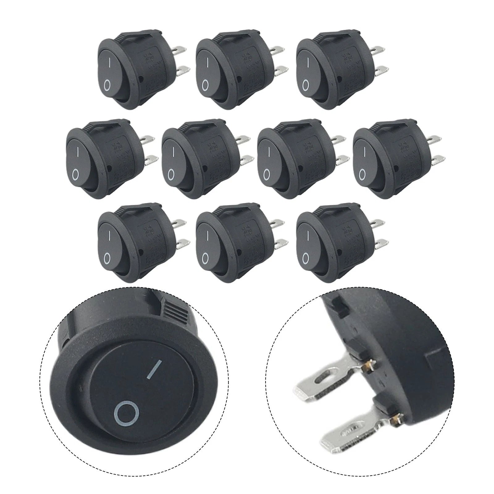 10pcs Rocker Switch 12V SPST for RV