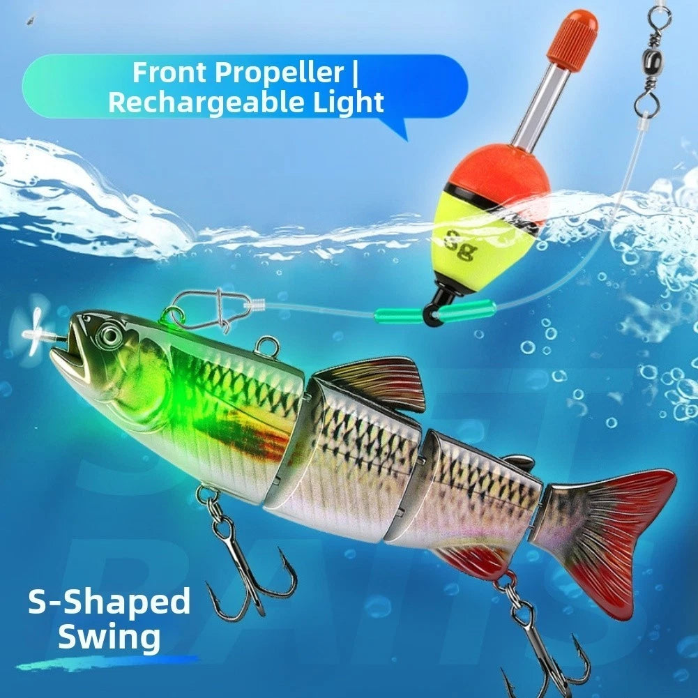 Motorized Electric Fish Lure Swimbait with Propeller for Bass (Rechargeable)