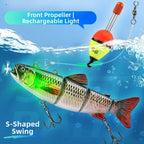 Motorized Electric Fish Lure Swimbait with Propeller for Bass (Rechargeable)