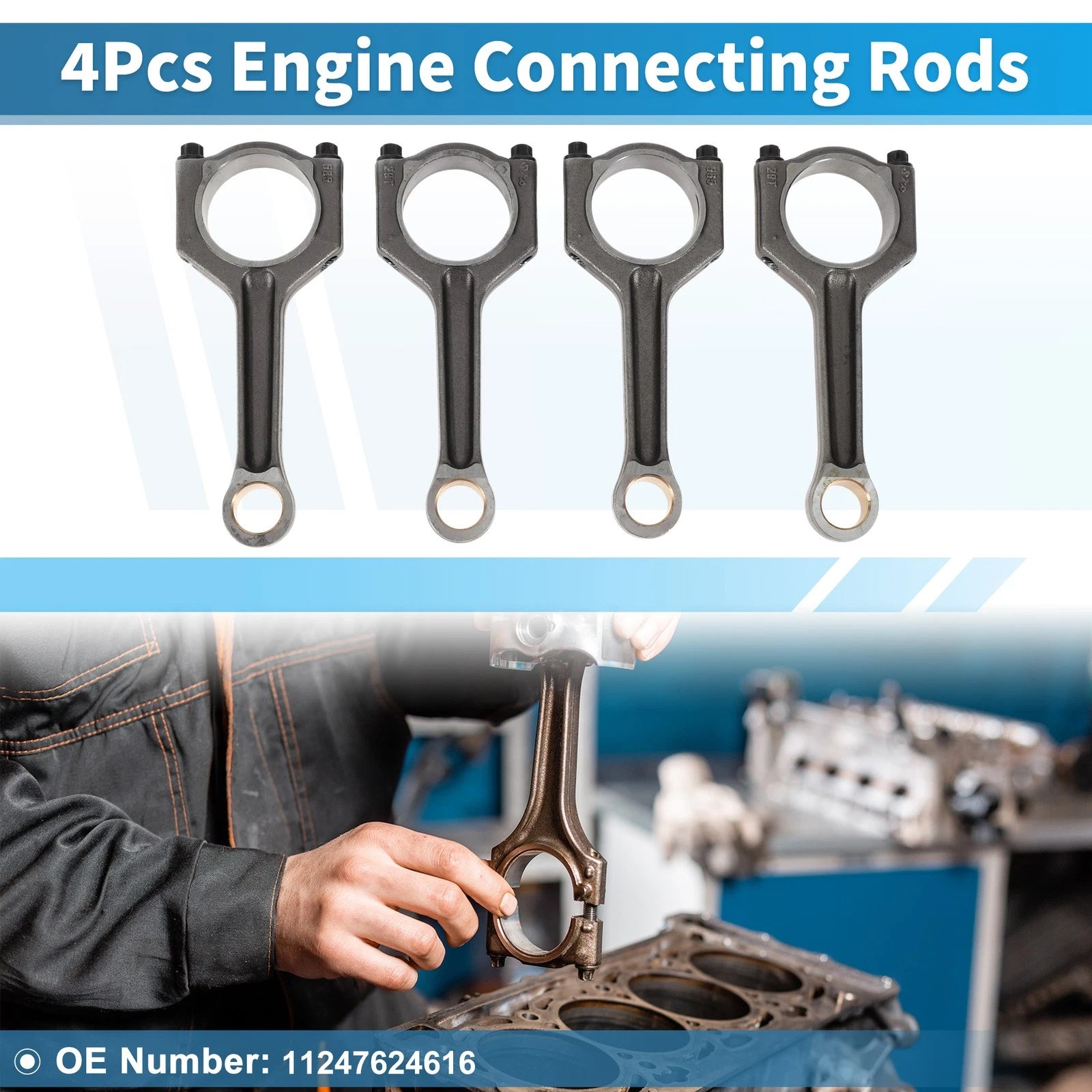 Set of 4 Engine Connecting Rods for BMW 125i (2010–2016) No. 11247624616