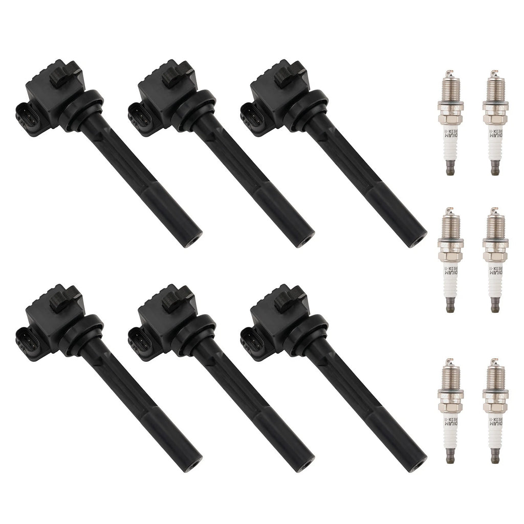 Set of 6 Ignition Coils & Spark Plugs for Isuzu Amigo Rodeo (1998–1999) UF245