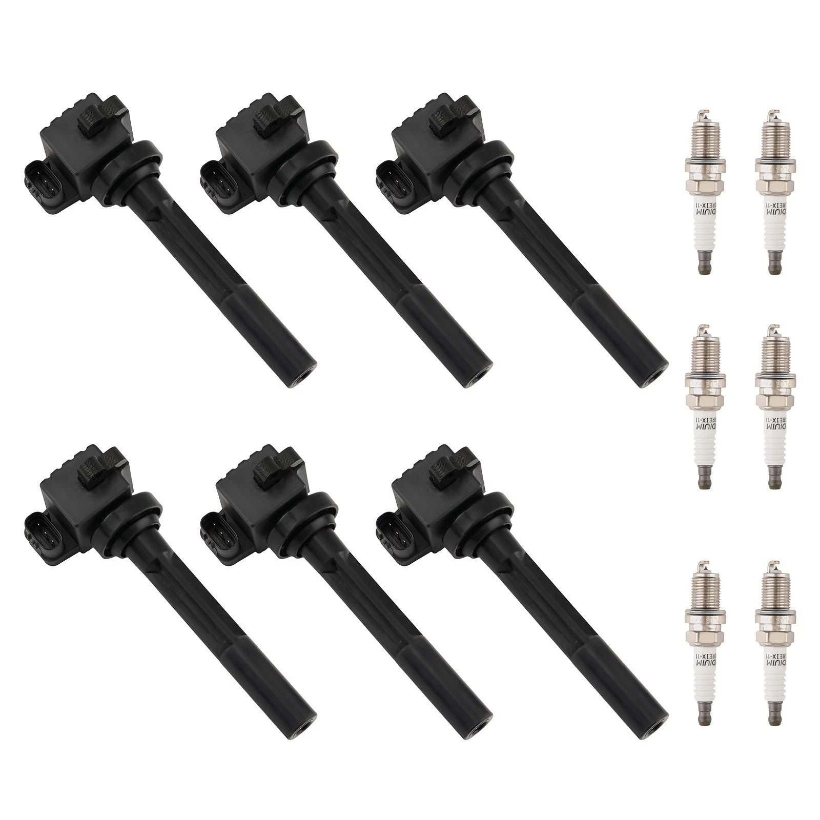 Set of 6 Ignition Coils & Spark Plugs for Isuzu Amigo Rodeo (1998–1999) UF245