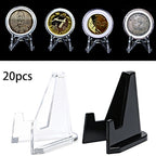20 Pcs Coin Display Stand Capsules Holder 36x27x6mm