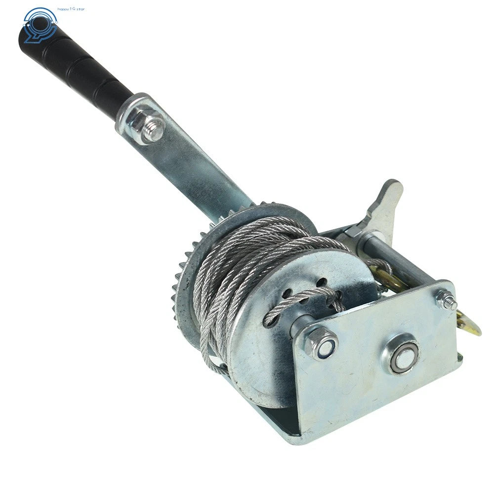 800lbs Hand Winch with 26FT Wire Rope and Hook for Trailer & Boat