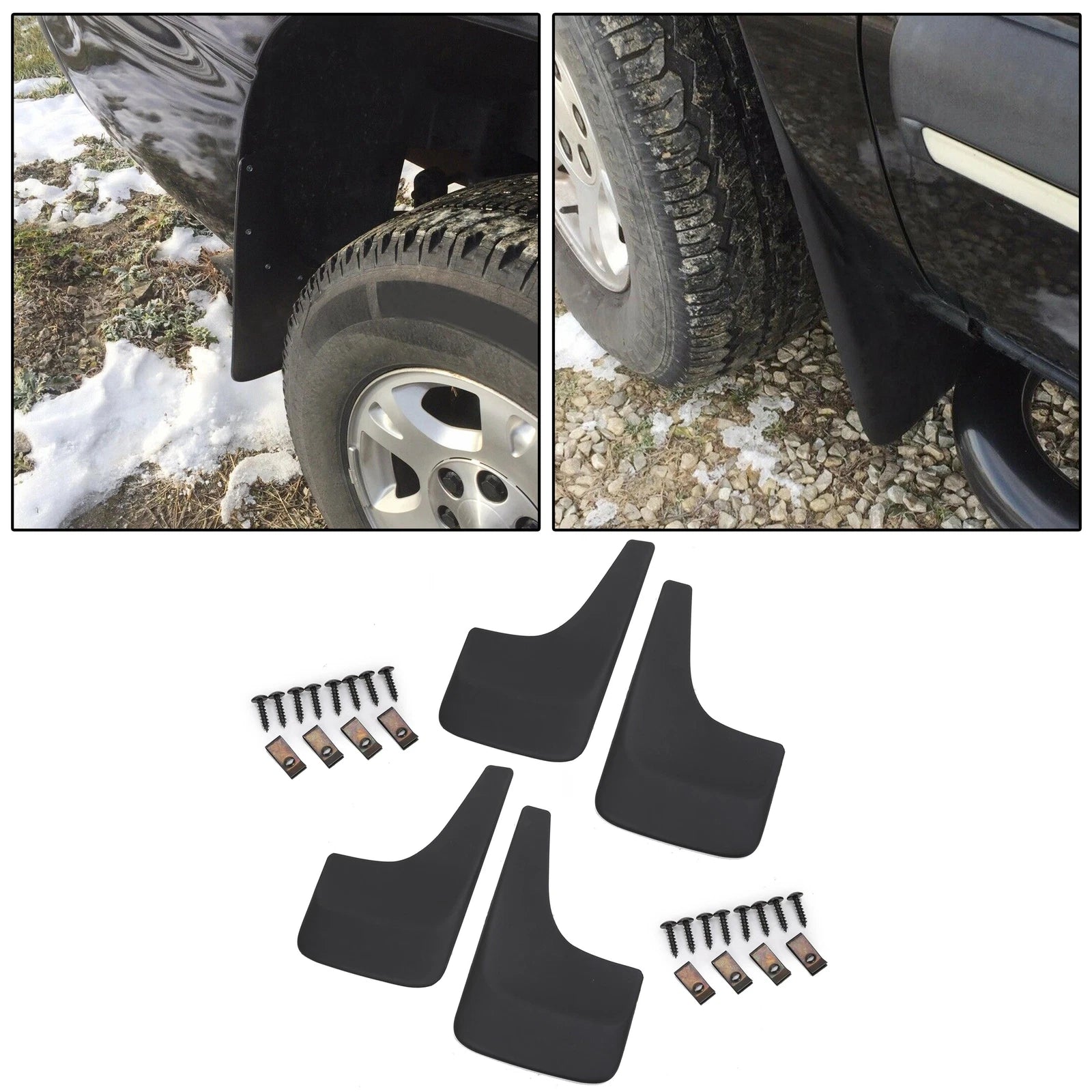 Set of 4 Mud Guards Splash Flaps for Chevy Silverado 1500/2500/3500 (2001–2014)