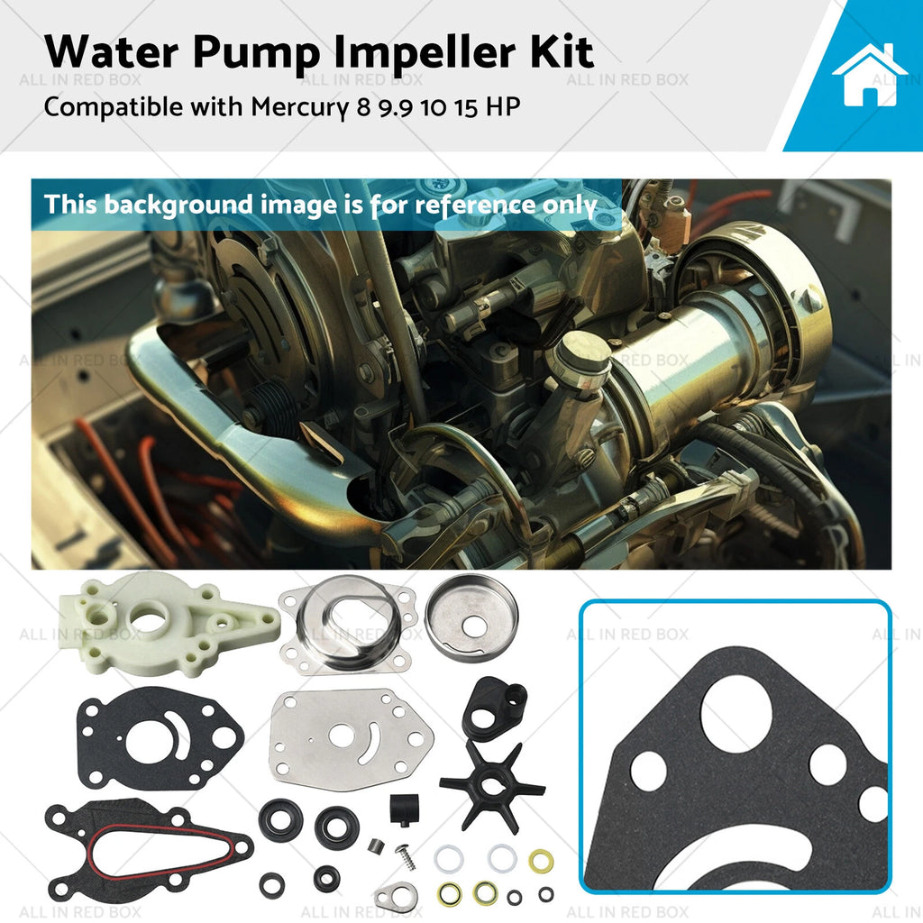 Water Pump Impeller Kit for Mercury 8 9.9 10 15 HP Outboards (46-42089A5)