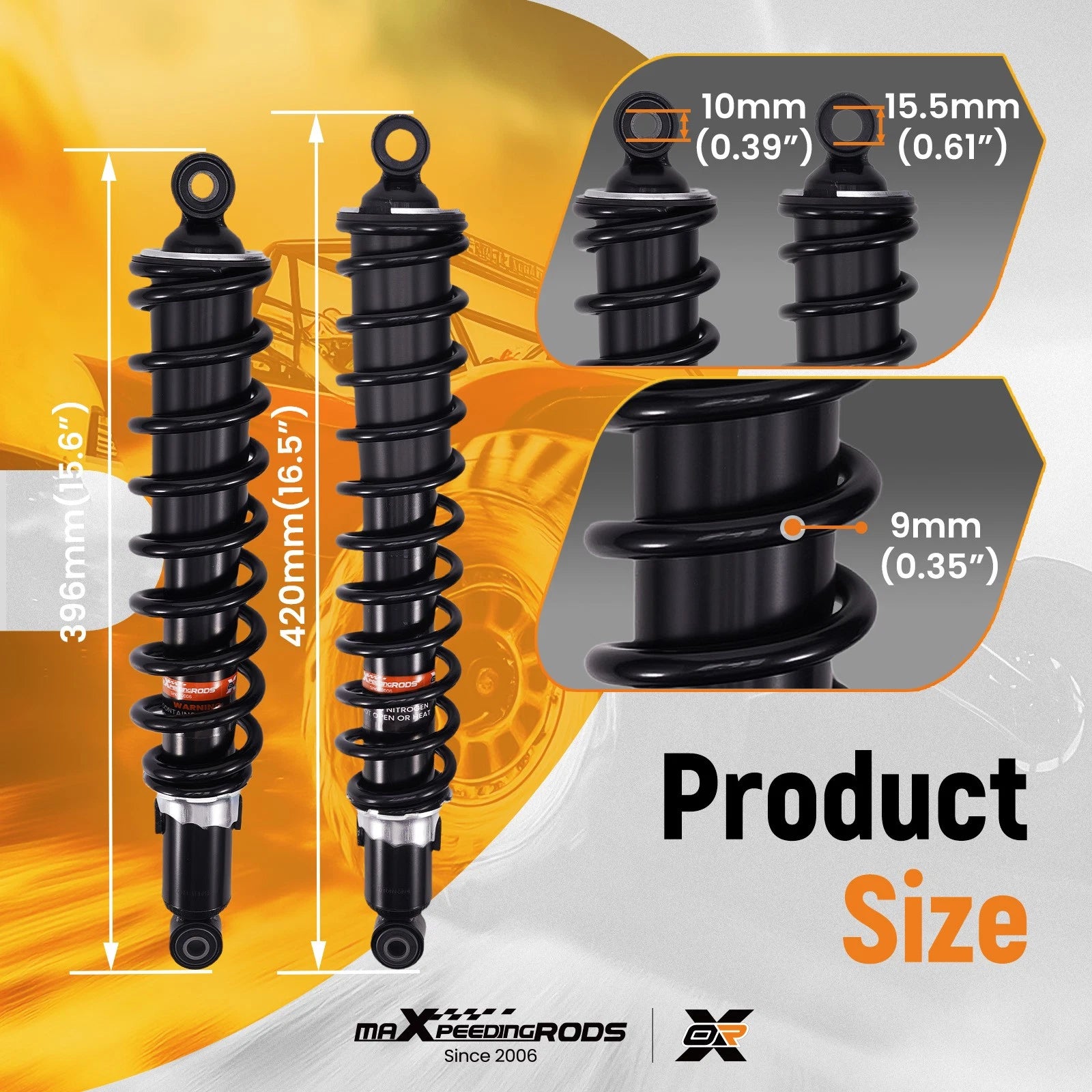 Set of 4 Gas Shocks for Honda Rubicon 500 4x4 (2001–2014)