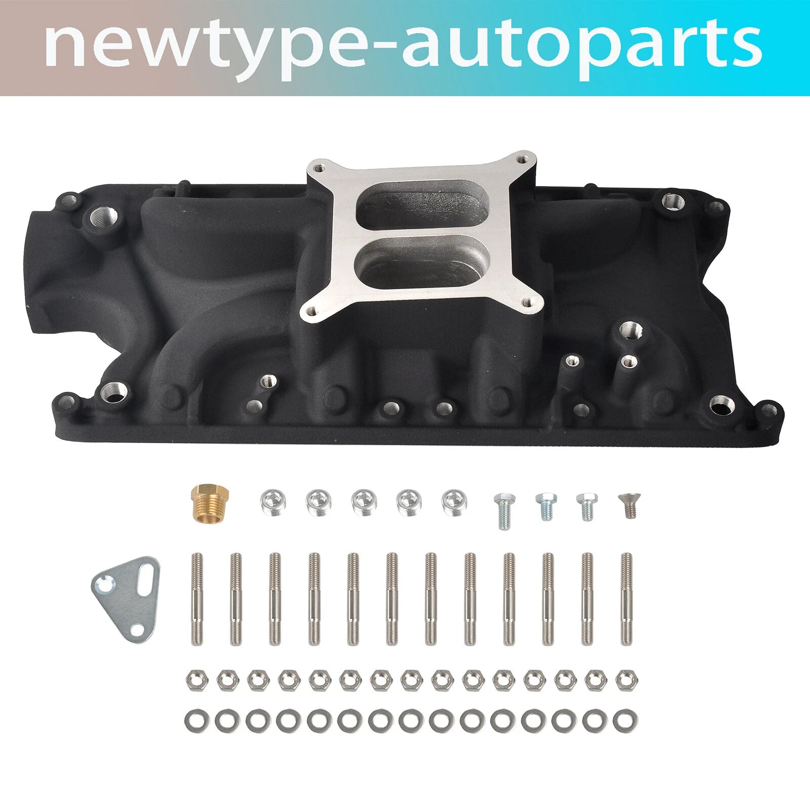 Dual Plane Satin Aluminum Intake Manifold for SBF 260 289 302 (1962–1995)