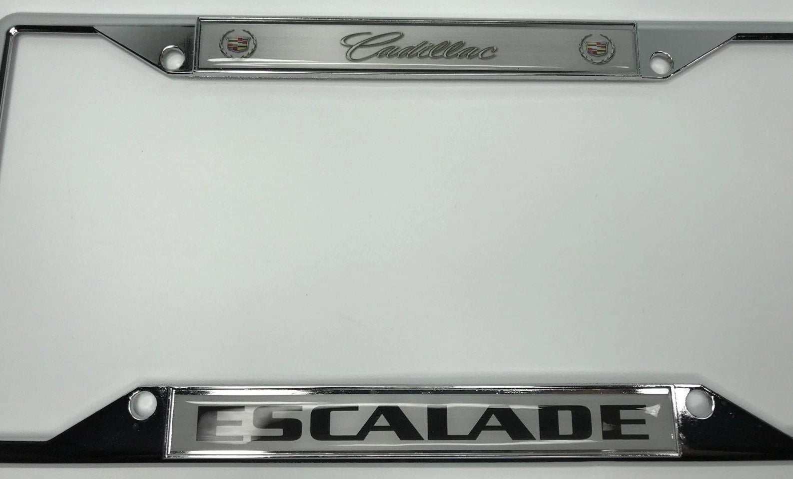 Chrome Metal License Plate Frame with Emblem for Cadillac Escalade (2002–2020)
