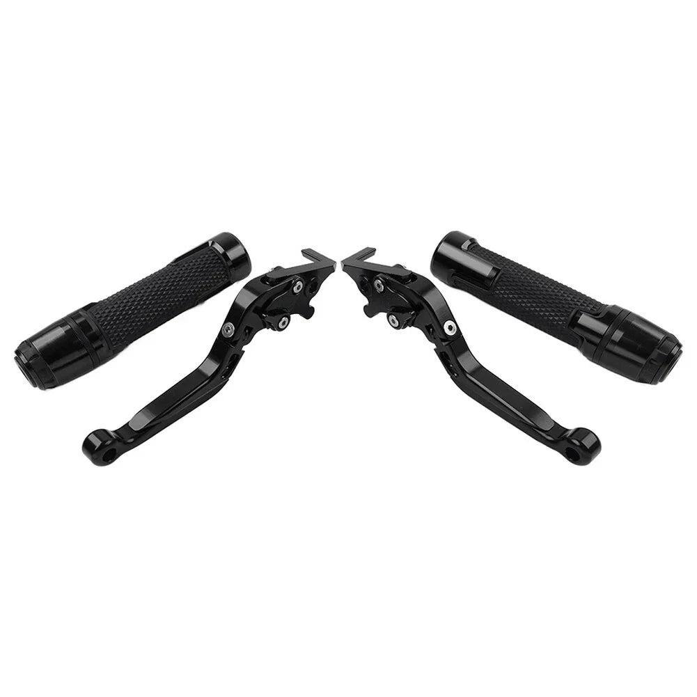 Black Extendable Brake Clutch Levers Grips Set for BMW F650GS (2002-2007)