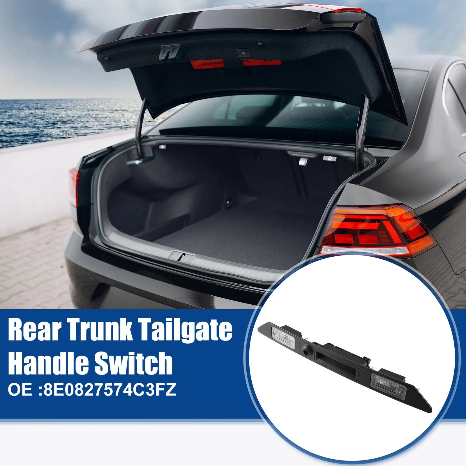 Rear Trunk Tailgate Lock Release Handle Switch for Audi A4 (2004–2008)