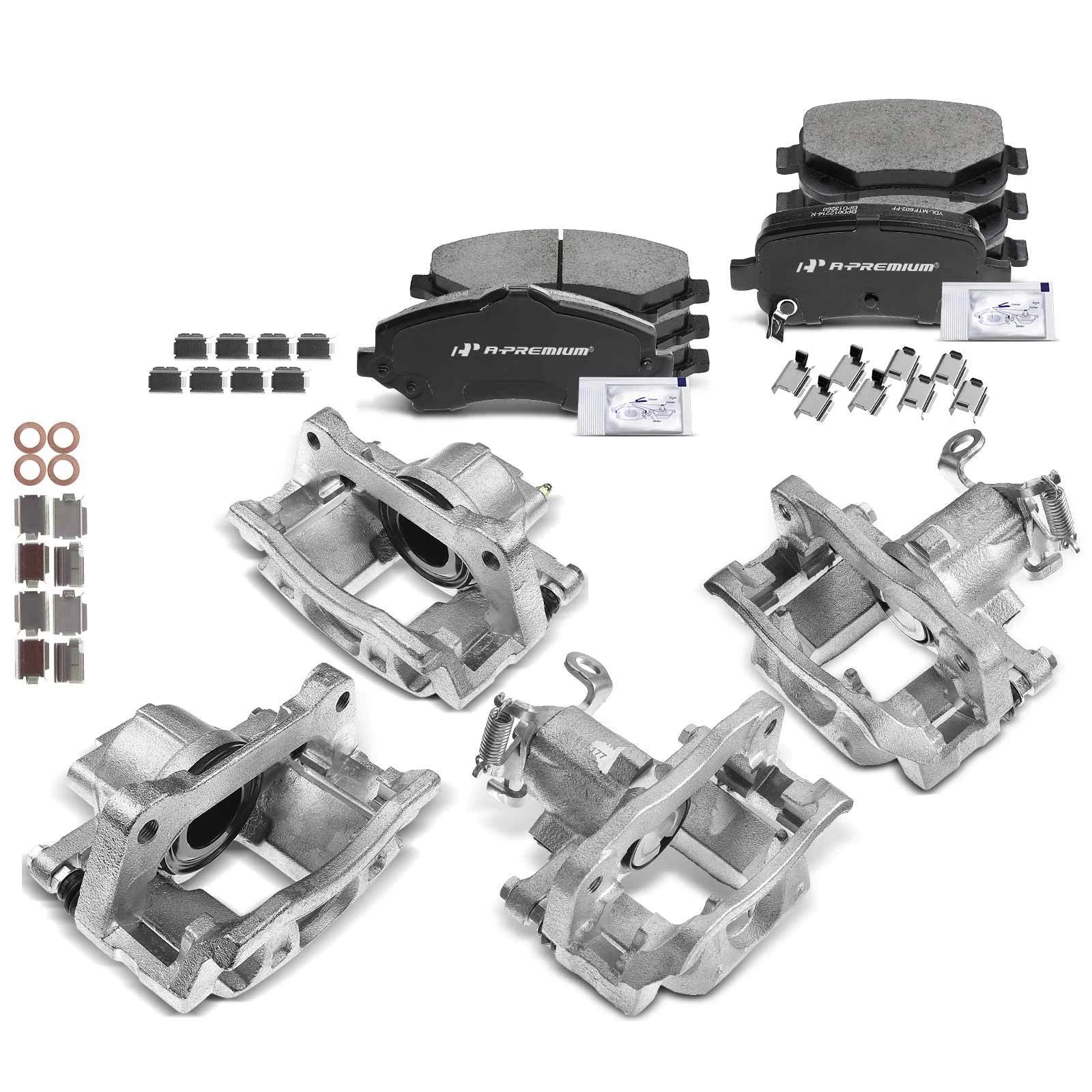 Set of 12 Ceramic Brake Pads & Calipers for Dodge Journey (2009–2012)