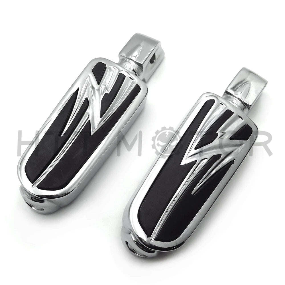 Chrome Lightning Footpegs for Kawasaki Vulcan 1500 1600 1700 (1996–2010)