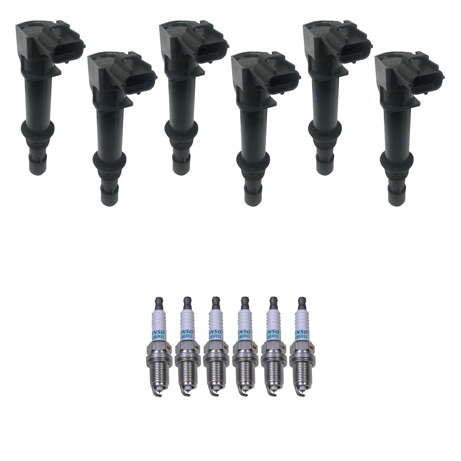 Set of 6 Ignition Coils & Denso Iridium Spark Plugs for Ram 1500 (2002–2023)