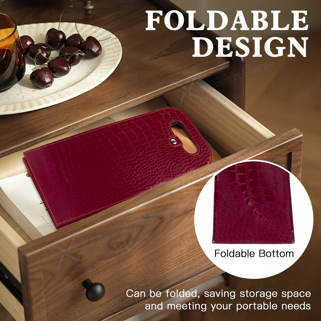 Red Crocodile Grain Wine Carrier Bag for Double Bottle (Tote)