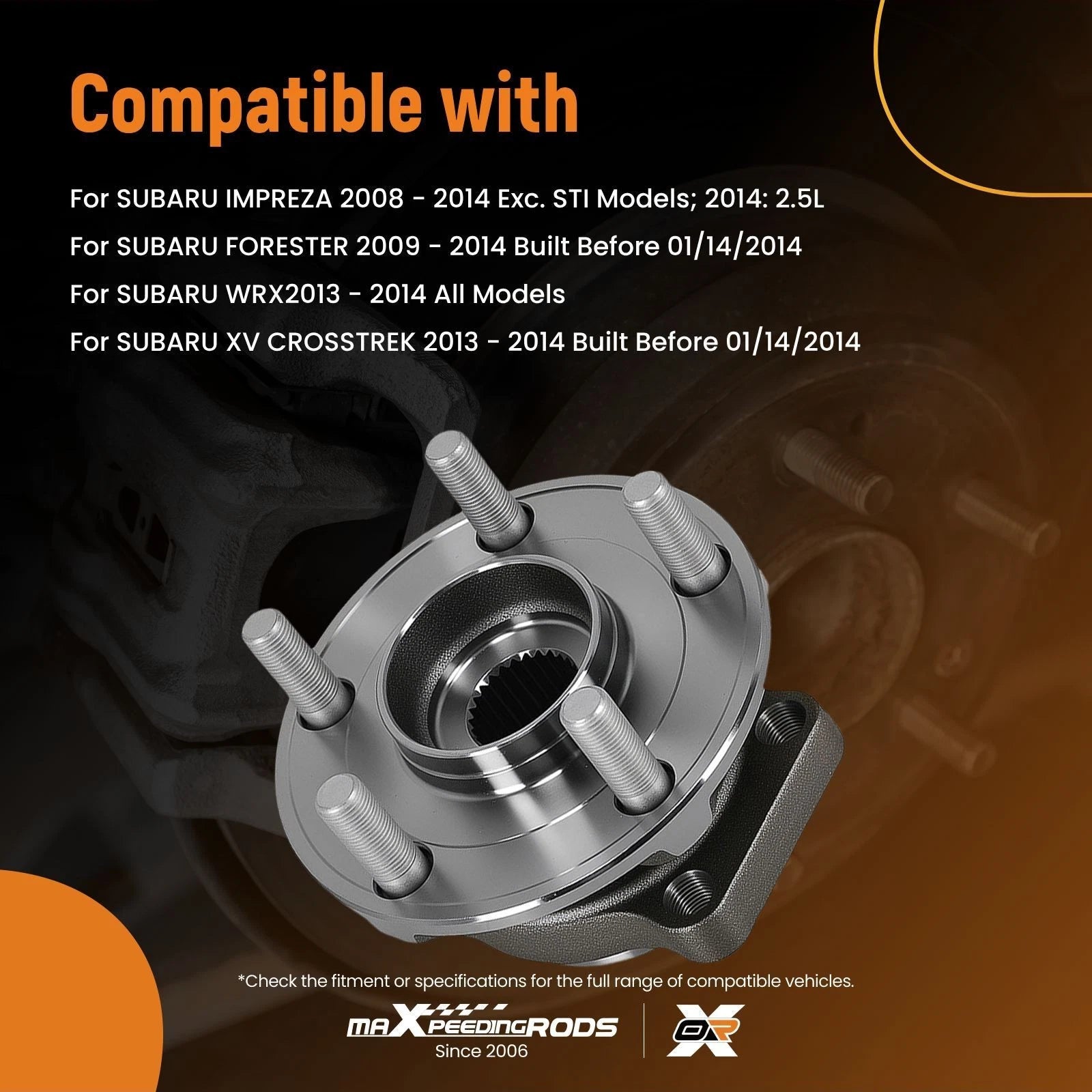 Front 5 Bolt Wheel Hub Kit for Subaru Impreza XV Crosstrek (2008–2014) NT513303