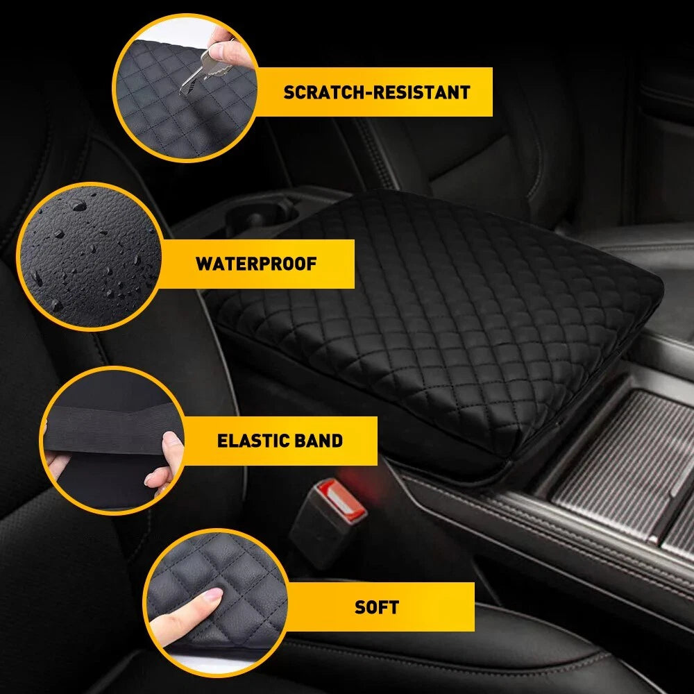 Leather Center Console Lid Armrest Cover for Dodge Ram 1500 2500 3500 (2019–2024)
