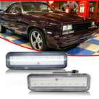 Clear White LED Front Bumper Side Marker Lights for El Camino & Caballero (1982–1987)