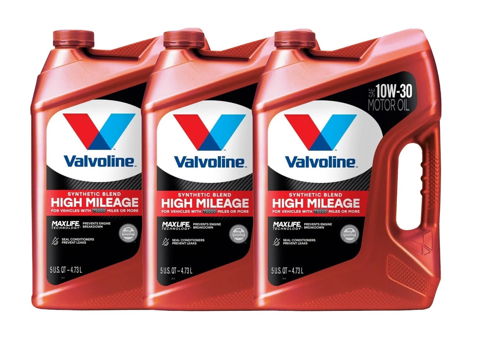 Set of 3 Quarts MaxLife SAE 10W-30 Synthetic Blend Motor Oil (15 Quarts)