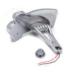 Chrome Curve Side Mount License Plate Bracket w/ Skull LED Tail Light for Ax