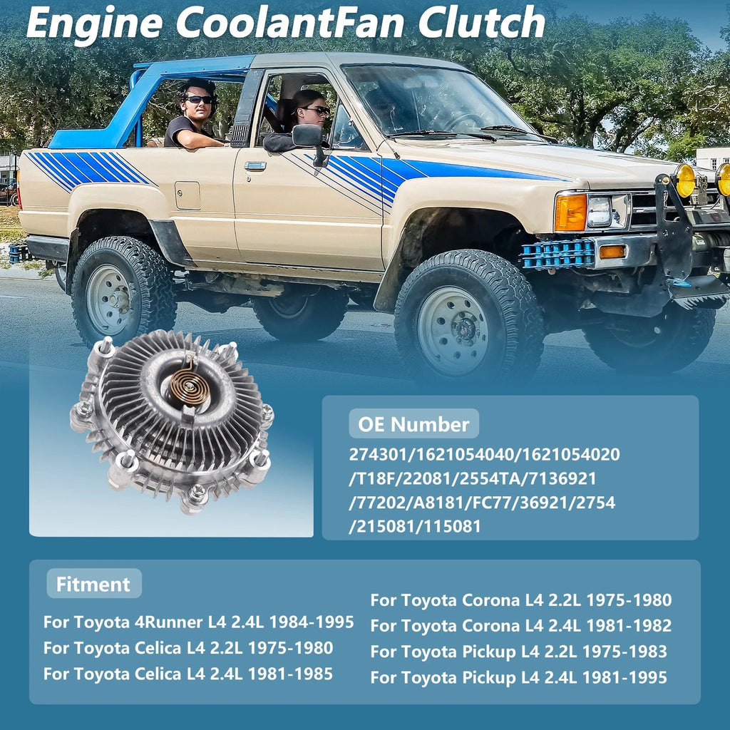 Engine Cooling Fan Clutch for Toyota 4Runner L4 2.4L (1984–1995) No. 274301