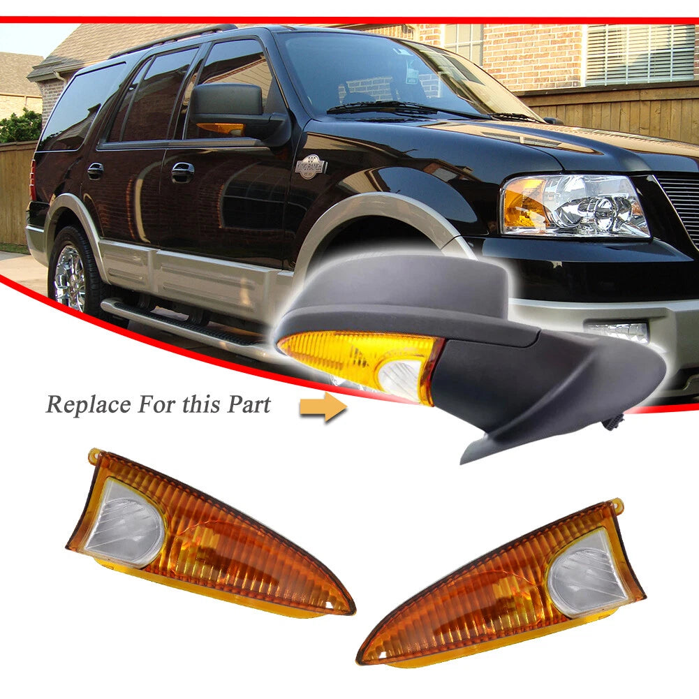 Set of 2 Front View Mirror Signal Lights for Ford Expedition Navigator
